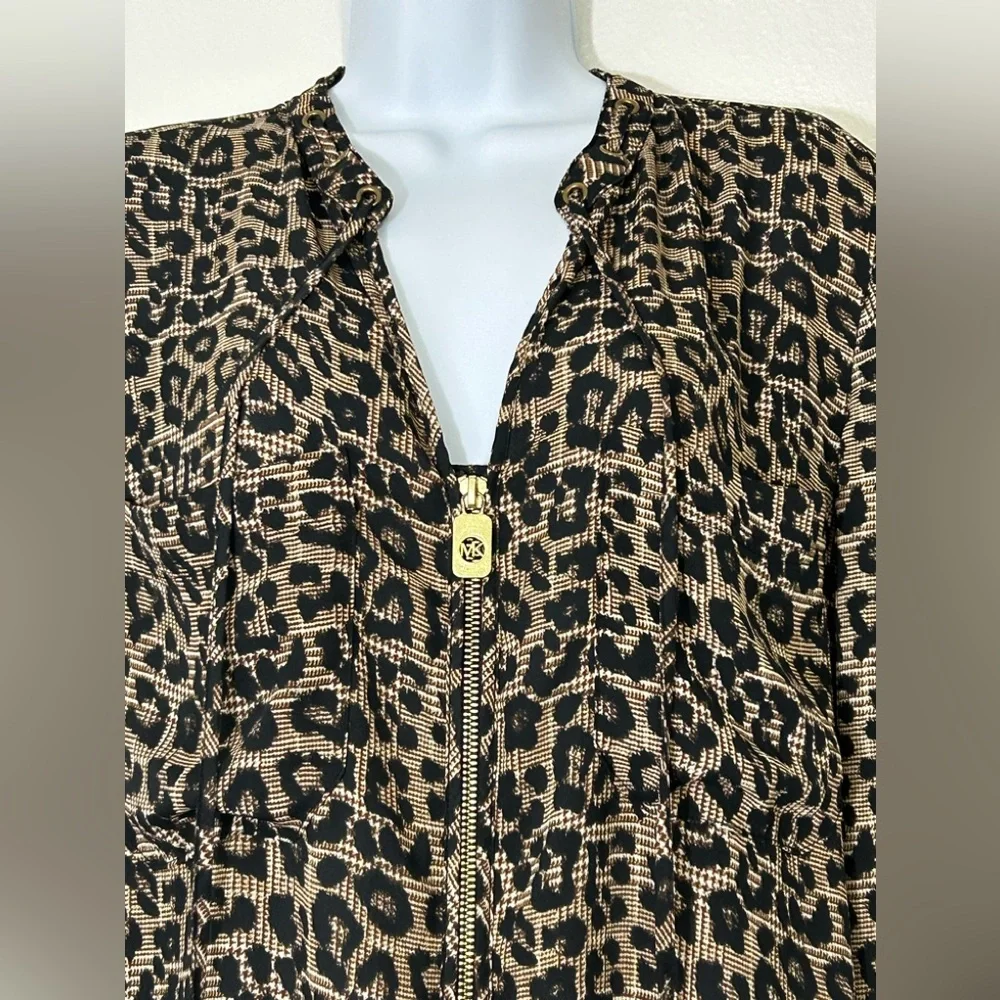 Michael Kors Womens Size XLarge Leopard Print Blouse Top